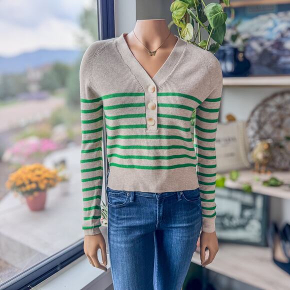 NWT-Karsyn Striped Henley Pullover by Blue Rain of Francesca's, Women's X-Small - Picture 9 of 10